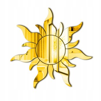 Dekoracja na Ścianę Złote Lustro Akrylowe Słońce - Plexido