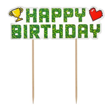 Dekoracja na tort Game On - Happy birthday - GoDan