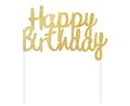 Dekoracja papierowa  Beauty&Charm Happy Birthday, złota, 11x14 cm - GoDan