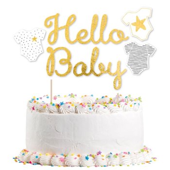 Dekoracja Papierowa Na Tort Topper Hello Baby - ABC