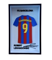 Dekoracja Ścienna Fana Ramka z Koszulką Robert Lewandowski - FC Barcelona
