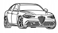 DEKORACJA ścienna Obraz Samochód ALFA ROMEO GUILIA QUADRIFOGLIO PERSPECTIVE 60x60 cm