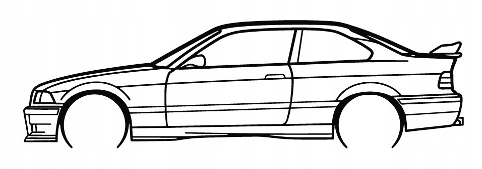 DEKORACJA ścienna Obraz samochód BMW E36 M3 Coupe 90x26 cm ...