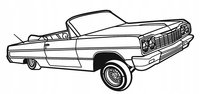 DEKORACJA ścienna Obraz Samochód CHEVROLET IMPALA CONVERTIBLE LOWRIDER 1964 90x39 cm