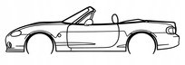 DEKORACJA ścienna Obraz Samochód Mazda MX 5 NB 135x37 cm