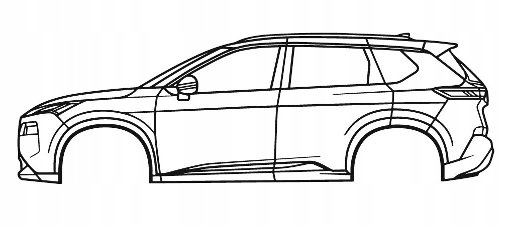DEKORACJA ścienna Obraz Samochód NISSAN ROGUE 3RD GEN 2021 60x19 cm ...
