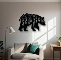 DEKORACJA ścienna Obraz wzór NIEDŹWIEDŹ 129x85 cm