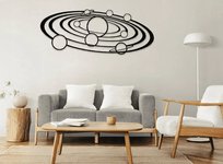 DEKORACJA ścienna Obraz wzór UKŁAD SŁONECZNY 135x54 cm