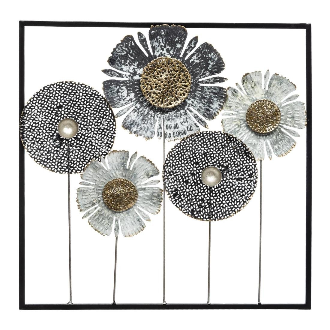 Dekoracja ścienna z metalu FLOWER, 50 x 50 cm