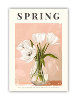 Dekoracja ścienna z tulipanami – wiosenny plakat z napisem Spring A2