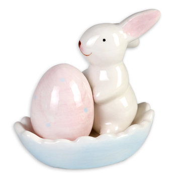 Dekoracja Wielkanocna, Easter, Królik w skorupce, Ceramika, 8x6x9 cm - Empik
