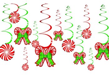 Dekoracja wisząca słodycze na święta - 12 szt. - AMSCAN
