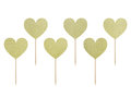 Dekoracje do muffinek, Sweet Love - Serca, 6 sztuk - PartyDeco