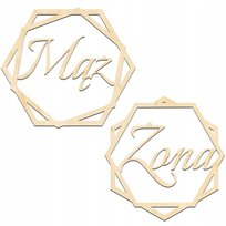 DEKORACJE ŚLUBNE KOŁO Mąż i Żona KOMPLET 2szt 50cm