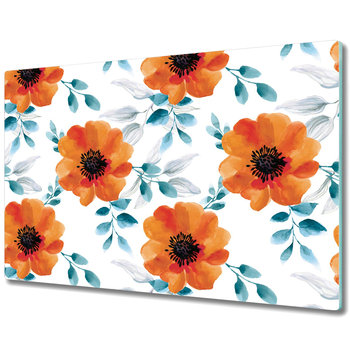 Dekoracyjna Deska Kuchenna ze Szkła - Pomarańczowy kwiat - 80x52 cm - Coloray