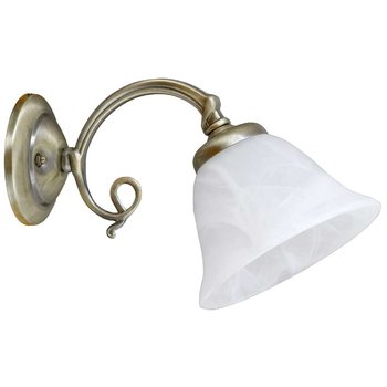 Dekoracyjna LAMPA ścienna BECKWORTH 7131 Rabalux angielska OPRAWA kinkiet szklany na wysięgniku brąz biały - Rabalux
