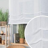 Dekoracyjna roleta rzymska gotowa na karnisz,  kolor biały, rozmiar 140x135 cm - upięcie tkaniny na agrafkę