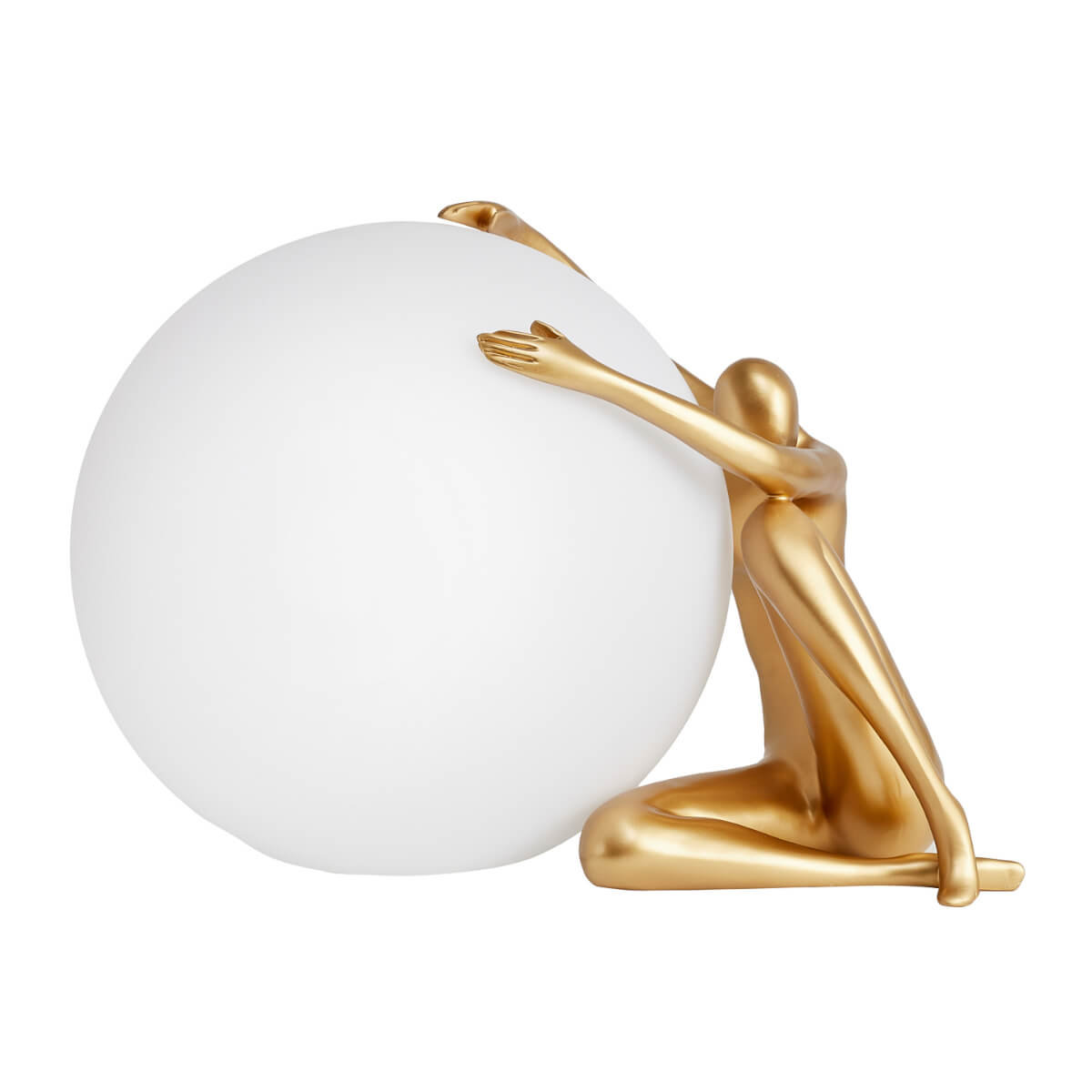 Фото - Настільна лампа Kula Dekoracyjna stołowa lampa WOMEN ST-6022-A gold Step  ball biała złota 