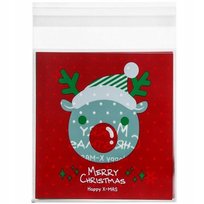 Dekoracyjne torebki foliowe woreczki świąteczne na prezent 100 szt 7x7 cm