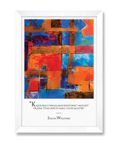 Dekoracyjny obraz plakat na ścianę z pięknym cytatem do pokoju sypialni Stefan Wyszyński biała rama 23,5x32 cm