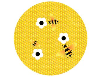 Dekoracyjny opłatek tortowy Pszczółka Plaster miodu - 20 cm - SMAKOP