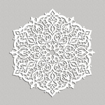 Dekoracyjny Panel Ażurowy, Rozeta Marokańska, Dekoracja Ścienna 3D, Ornament, 60 Cm, Biały - ORNAMENTI