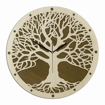 Dekoracyjny Zegar , Drzewo Życia, Skandynawski Styl M ( 50 X 50 Cm ) - ORNAMENTI