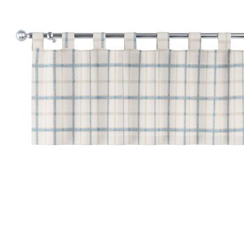 Dekoria, Avinon, lamberkin na szelkach, ecru tło, niebieskie kratka, 130×40cm - Dekoria