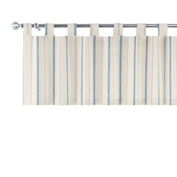 Dekoria, Avinon, lamberkin na szelkach, ecru tło, niebieskie paski, 390×40cm - Dekoria