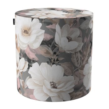 Dekoria, Puf Barrel Gardenia,  kremowy, różowy, szary, 40x40x40 cm - Dekoria