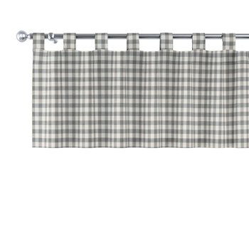 Dekoria, Quadro, lamberkin na szelkach, szaro-biała kratka (1,5x1,5cm), 130×40cm - Dekoria