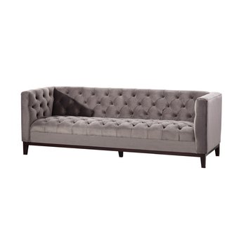 Dekoria, Sofa Velvet Elite, szary, 214x76x74 cm - Dekoria