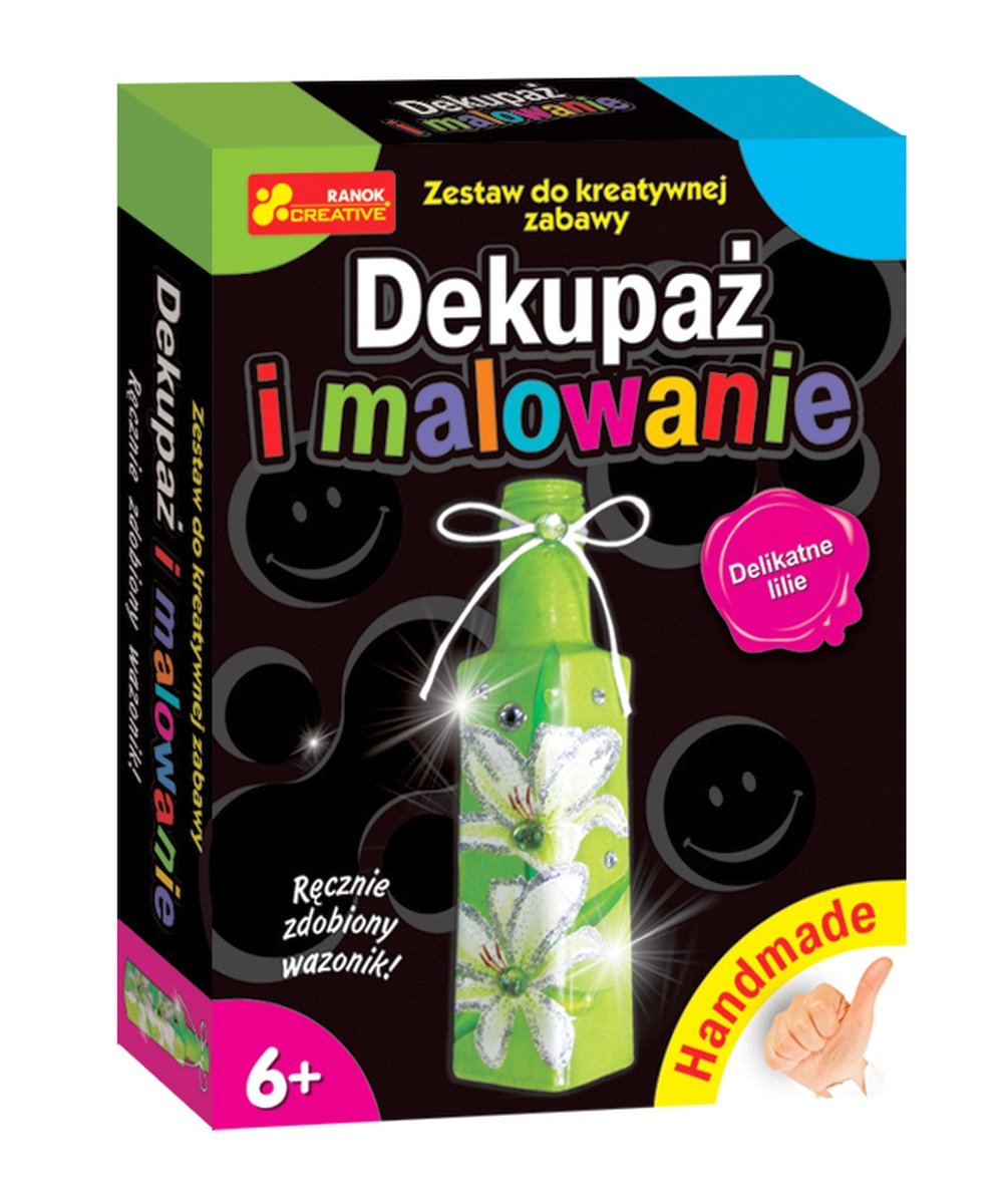 Dekupaż i malowanie - Delikatne lilie, zestaw kreatywny