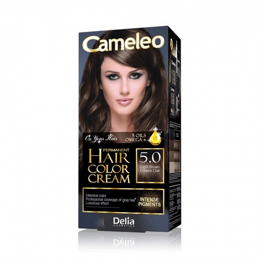Фото - Фарба для волосся Cameleo Delia Cosmetics,  Hair Color Cream, farba do włosów 5.0 Light Brown 