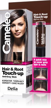 Delia Cosmetics, Cameleo Hair & Root Touch-Up, korektor tuszujący odrosty i siwe włosy Brąz, 4,6 g - Delia Cosmetics