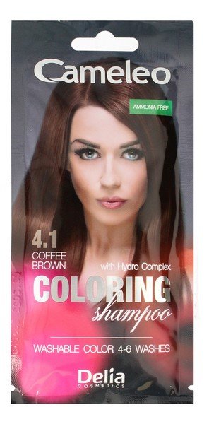 Zdjęcia - Szampon Delia Cosmetics Cameleo  koloryzujący 4.1 Kawowy Brąz 40ml 