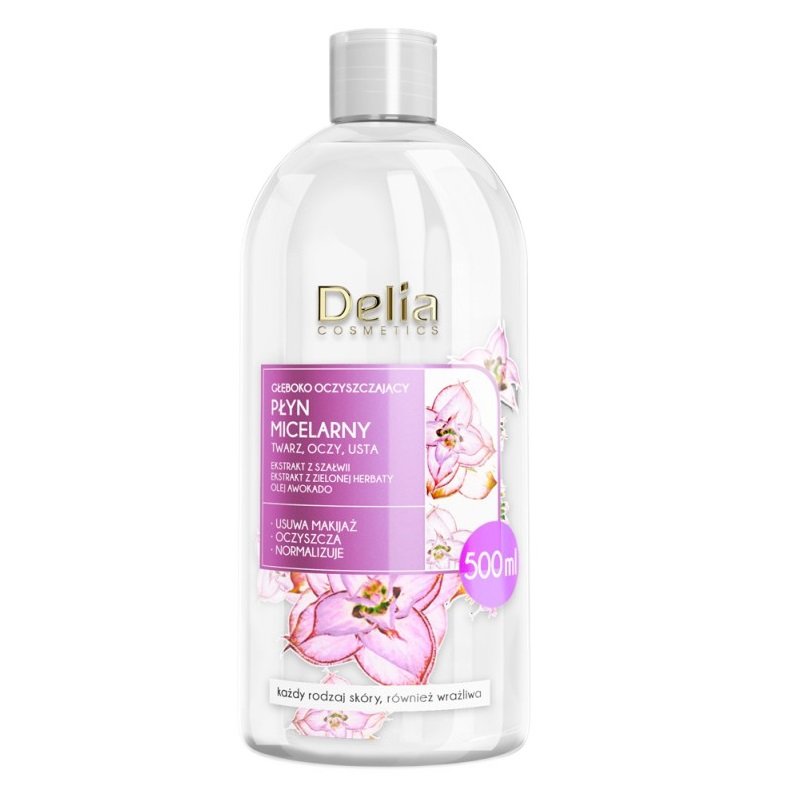 Фото - Засіб для очищення обличчя і тіла Delia Cosmetics , płyn micelarny oczyszczający, 500 ml 