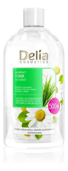 Фото - Засіб для очищення обличчя і тіла Delia Cosmetics Tonik łagodzący do twarzy Rumianek 500ml 