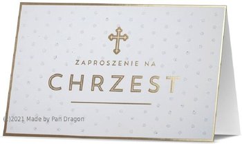 Delikatne Zaproszenia na Chrzest komplet 5 szt PD 19 - Pan Dragon