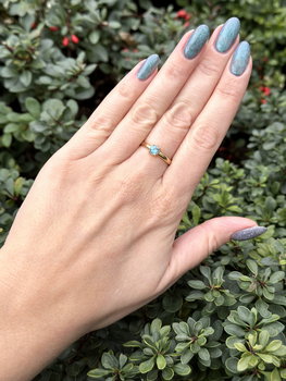 Delikatny Pierścionek z Topazem Sky Blue [Rozmiar: 22] - Brazi Druse Jewelry