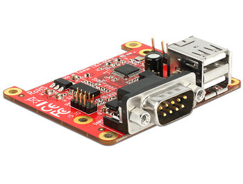 Delock 62649, adapter Raspberry PI, Micro USB-B / USB Pin Header na 2 x USB A (F) + RS232 - Delock