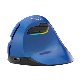 DELUX M618Mini Bezprzewodowa mysz pionowa BT + 2,4Ghz niebieska - Deluxe
