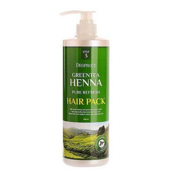 Deoproce, Maska do włosów, Green Tea Henna Pure Refresh Hair Pack, 1000ml - Deoproce