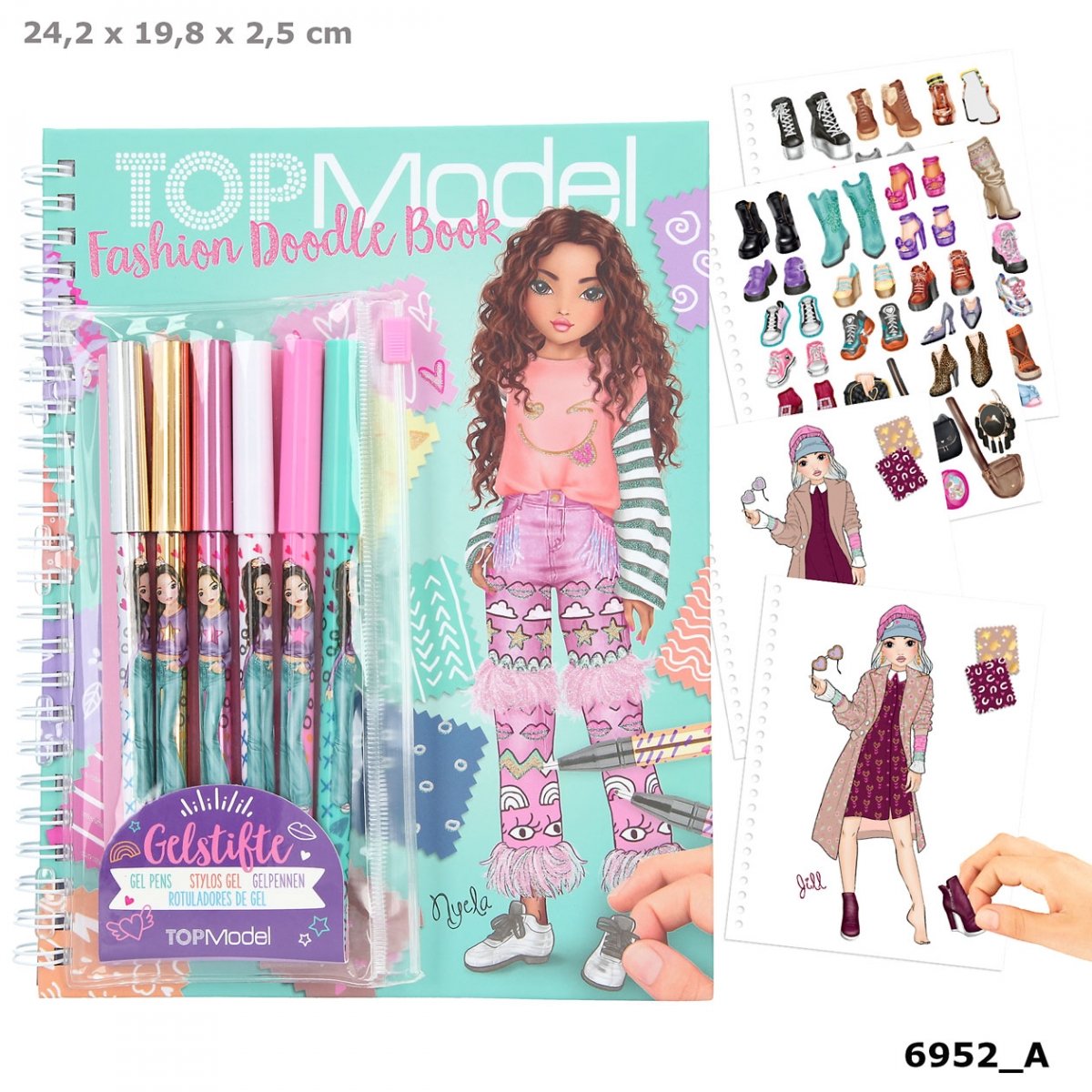 DEPESCHE, Zestaw Kreatywny Fashion Doodle Z Naklejkami I 6 Żelopisami 6952A