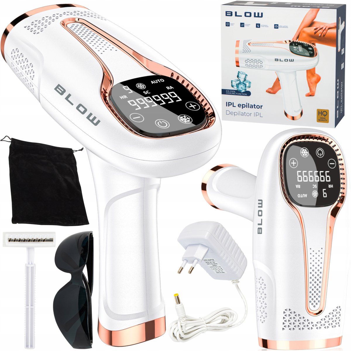 Blow DEPILATOR LASEROWY IPL DO WŁOSÓW CIAŁA BIKINI NÓG DEPILACJA BEZBOLESNY