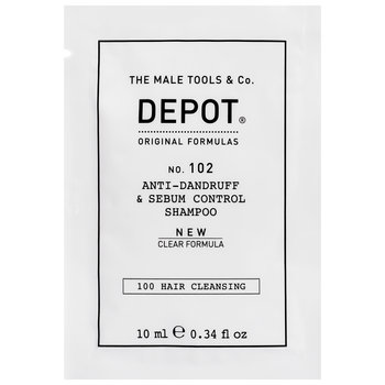 Depot, NO. 102 Anti-Dandruff, Przeciwłupieżowy szampon do włosów dla mężczyzn oczyszczający bez SLS, 10 ml - Depot
