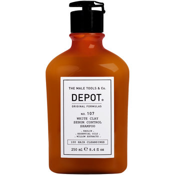 Depot, NO.107 White Clay Sebum Control, Szampon do włosów przetłuszczających się dla mężczyzn, 250 ml - Depot