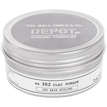 Depot, NO. 302 Clay Pomade, Kremowa pomada z glinką do stylizacji męskich włosów z kaolinem i gliceryną, 75 ml - Depot