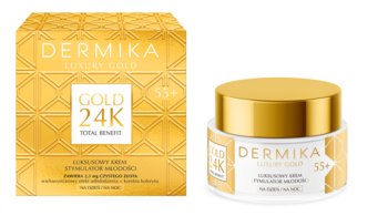 Dermika, Gold 24K Total Benefit, Rekonstruktor młodości 65+, luksusowy krem dzień/noc, 50 ml - Dermika