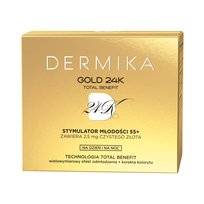 Dermika, Gold 24K Total Benefit, Zastrzyk młodości 55+, krem-stymulator na dzień i na noc, 50 ml